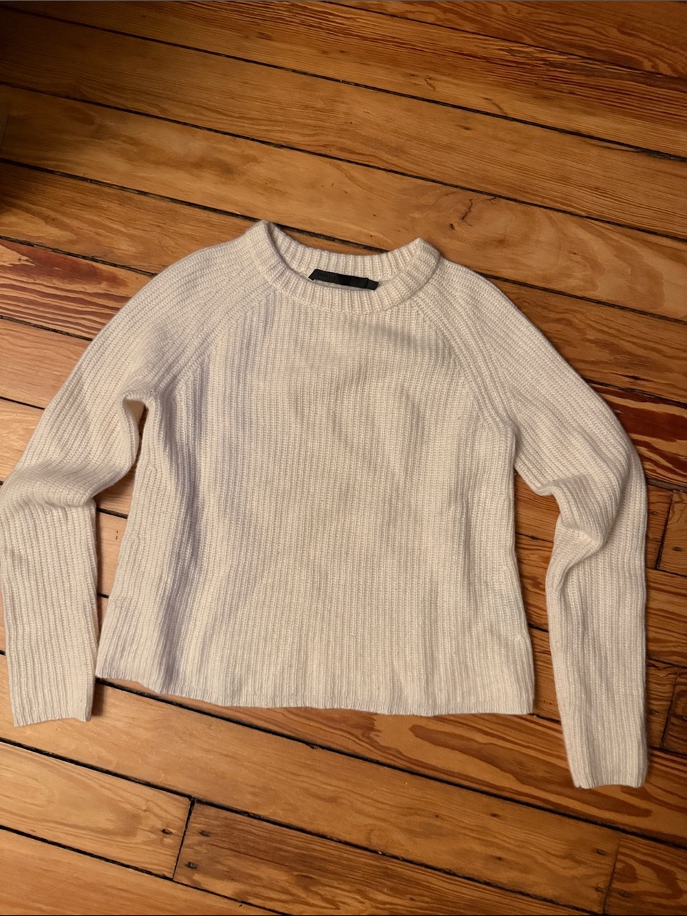 Jenni Kayne Crewneck Ribbed Knit Sweater in Off-White